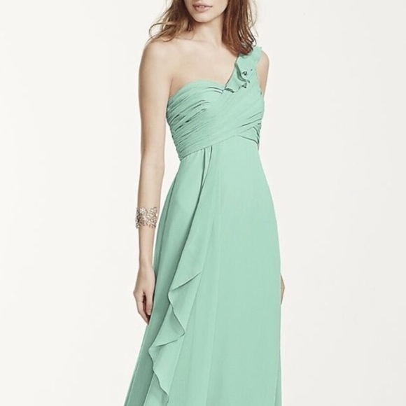David’s Bridal Mint chiffon dress - Picture 3 of 6